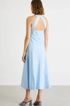 Abito con scollo all'americana - Azzurro