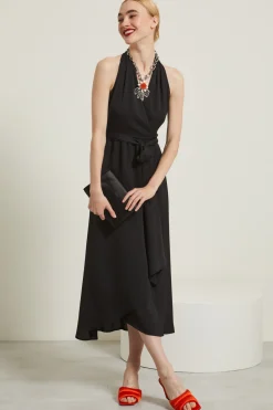 Abito con scollo all'americana - Nero