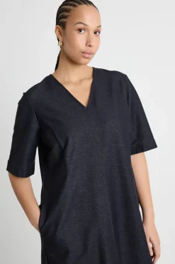Abito con scollo a V - Blu
