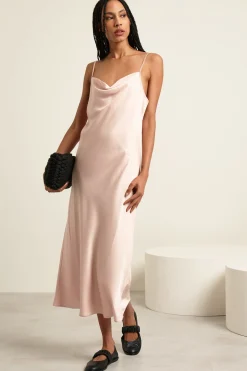 Abito con scollo drappeggiato - Nude