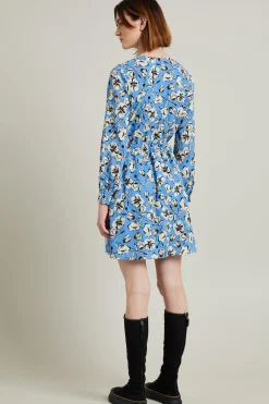 Abito con scollo incrociato - Azzurro Burro