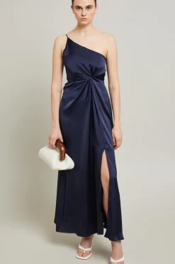 Abito con spacco - Blu