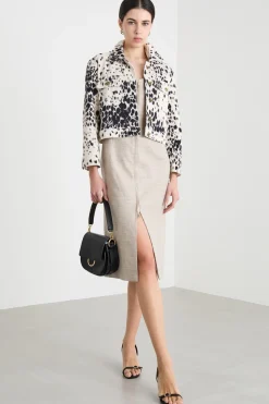 Abito con spacco centrale - Beige