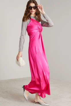 Abito con spacco - Fucsia