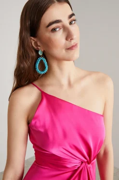 Abito con spacco - Fucsia