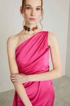 Abito con volant - Fucsia