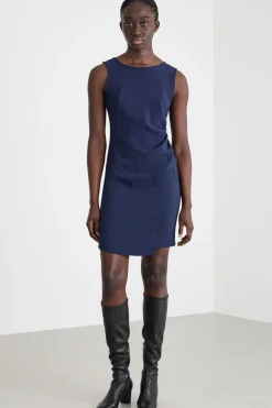 Abito corto in cady - Blu
