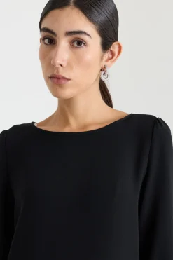 Abito corto in cady - Nero