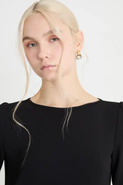 Abito corto in cady - Nero