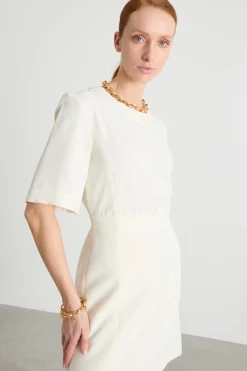 Abito corto in crepe - Bianco