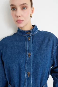 Abito corto in jeans - Blu