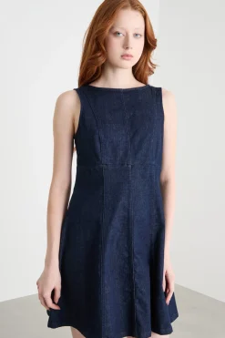 Abito corto in jeans - Blu