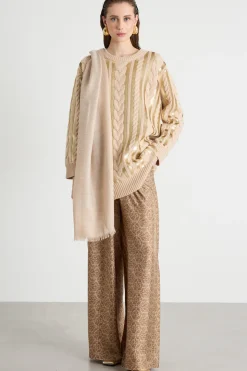 Abito corto in maglia - Beige
