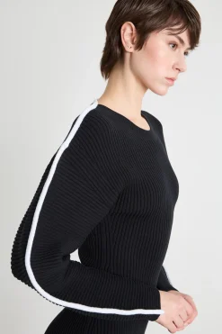 Abito corto in maglia - Nero