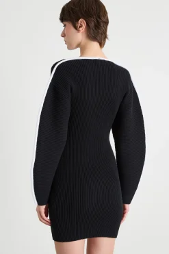 Abito corto in maglia - Nero