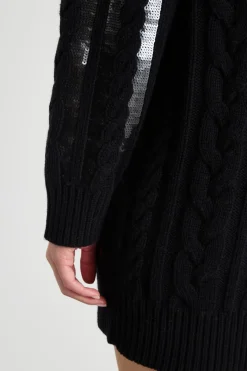 Abito corto in maglia - Nero