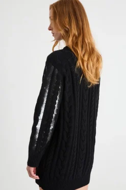 Abito corto in maglia - Nero