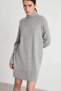 Abito dolcevita in maglia - Grigio