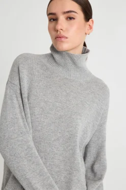 Abito dolcevita in maglia - Grigio