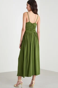 Abito drappeggiato in jersey - Verde
