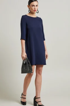 Abito dritto in cady - Blu