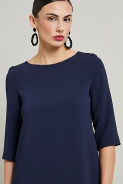 Abito dritto in cady - Blu