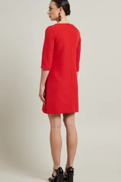 Abito dritto in cady - Rosso