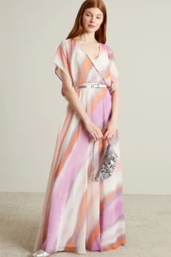 Abito georgette - Rosa Bianco Arancione