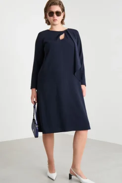 Abito in cady con cut-out - Blu