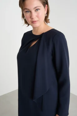 Abito in cady con cut-out - Blu