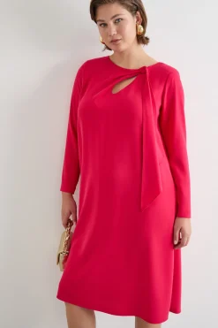 Abito in cady con cut-out - Fuxia