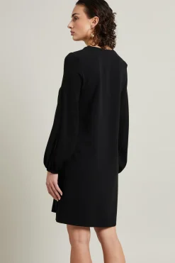 Abito in cady con zip - Nero