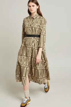 Abito in cotone - Beige Verde