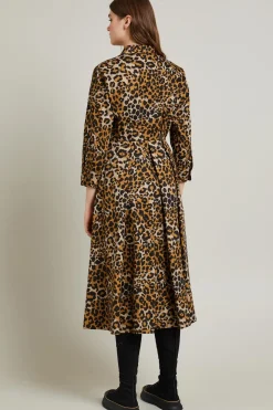 Abito in cotone - Marrone Nero