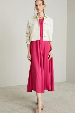 Abito in crépe - Fucsia