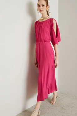 Abito in crépe - Fucsia