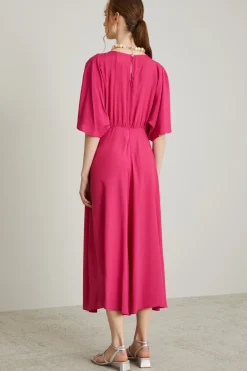Abito in crépe - Fucsia