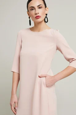 Abito in enver satin - Rosa Polvere