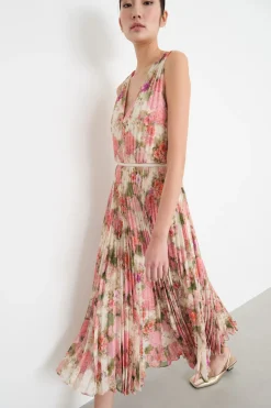 Abito in georgette plissé - Rosa