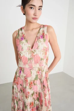 Abito in georgette plissé - Rosa
