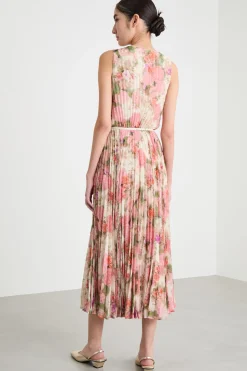 Abito in georgette plissé - Rosa
