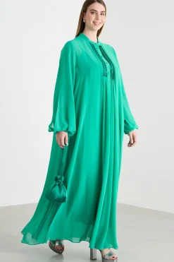 Abito in georgette - Verde