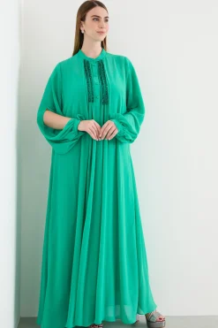 Abito in georgette - Verde