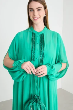 Abito in georgette - Verde