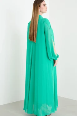 Abito in georgette - Verde