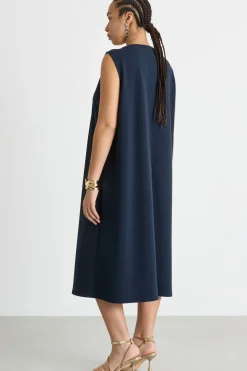 Abito in jersey compatto - Blu