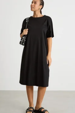Abito in jersey con maniche a kimono - Nero