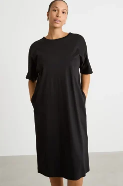 Abito in jersey con maniche a kimono - Nero