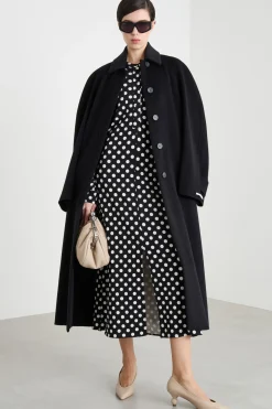 Abito in jersey con spacco - Nero Bianco