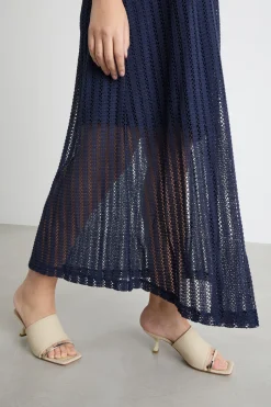 Abito in jersey crochet - Blu